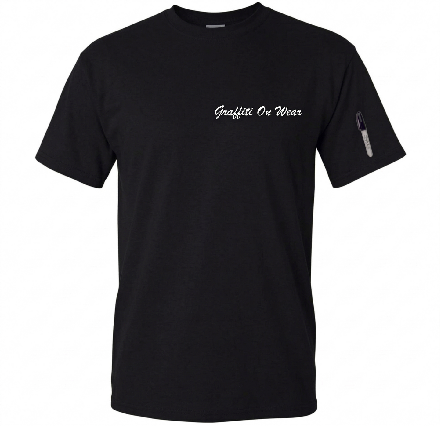 Embroidered Black Script T-Shirt