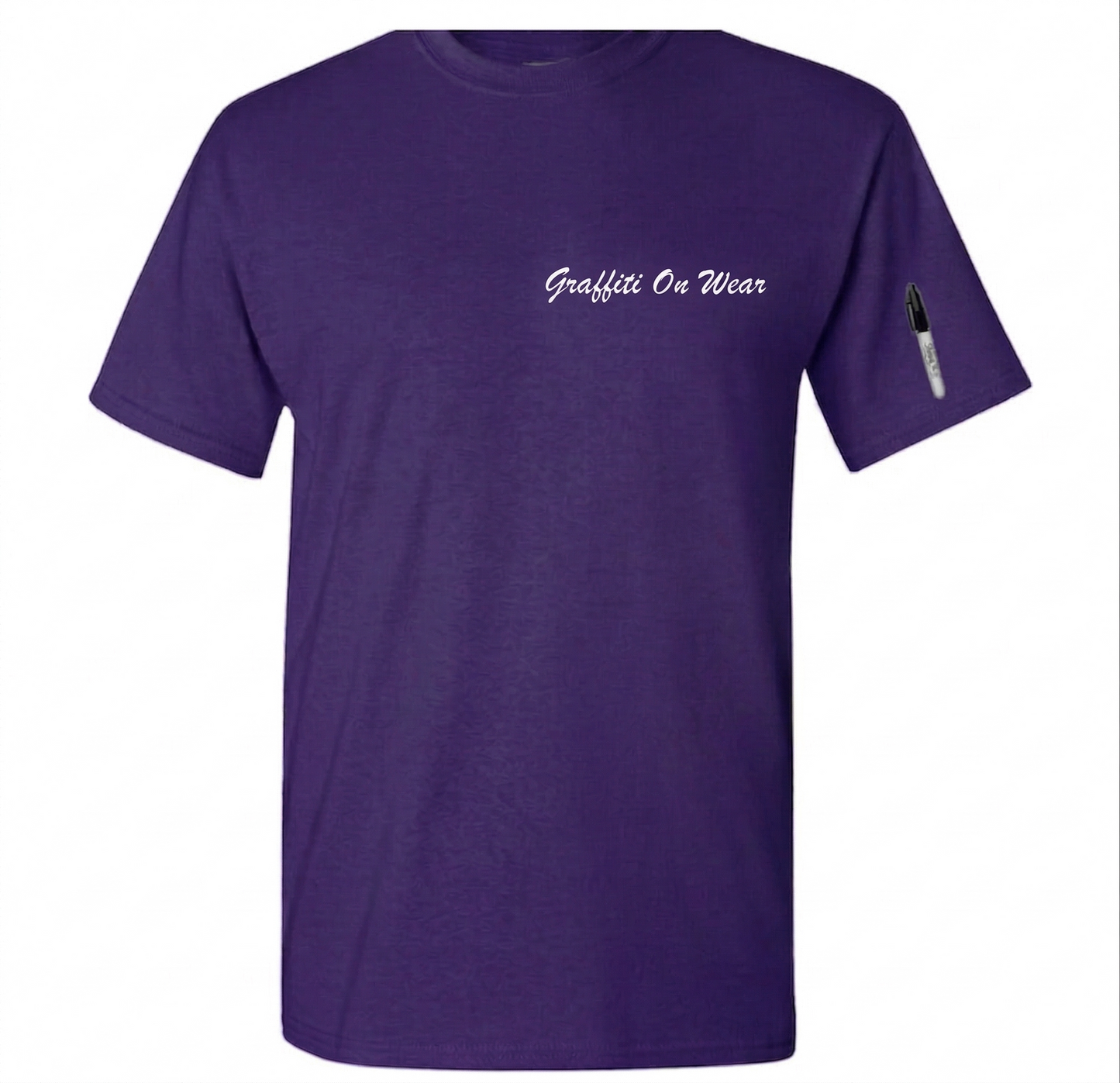 Embroidered Purple Script T-Shirt